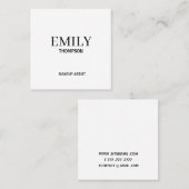 Minimaal Elegant Zwart Wit Vierkante Visitekaartje (Voorkant / Achterkant)