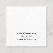 Minimaal Elegant Zwart Wit Vierkante Visitekaartje (Achterkant)