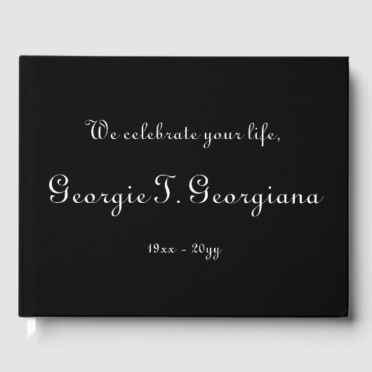 Minimaal, elegante condoleances Guestbook Gastenboek (Voorkant)