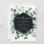 Minimaal Elegante Eucalyptus Digitale Huwelijk Save The Date (Voorkant)