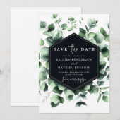 Minimaal Elegante Eucalyptus Digitale Huwelijk Save The Date (Voorkant / Achterkant)