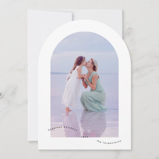 Minimaal Elegante Foto Happiest Arch Christmas Kaa Kaart (Voorkant)
