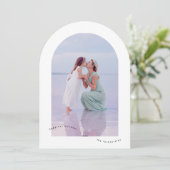 Minimaal Elegante Foto Happiest Arch Christmas Kaa Kaart (Staand voorkant)