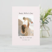 Minimaal Elegante Foto Happy Moederdag Kaart (Staand voorkant)