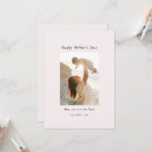 Minimaal Elegante Foto Happy Moederdag Kaart (Voorkant / Achterkant in situ)