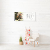 Minimaal Elegante Foto Huwelijk Welkom Spandoek (Insitu)