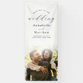 Minimaal Elegante Foto Huwelijk Welkom Spandoek (Verticaal)