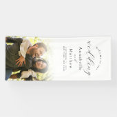 Minimaal Elegante Foto Huwelijk Welkom Spandoek (Horizontaal)