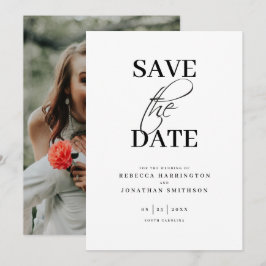 Minimaal Elegante Foto Zwarte Witte Bruiloft Save The Date