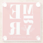 Minimaal Elegante Helderrode Witte Vrolijke Kerst Glazen Onderzetter (Achterkant)