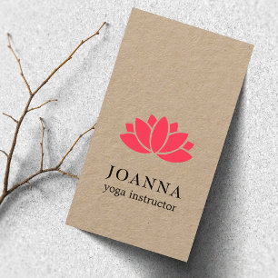 Minimaal Elegante Kraft Rood Lotus Yoga Visitekaartje
