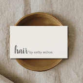 Minimaal elegante off-White hair stylist Visitekaartje