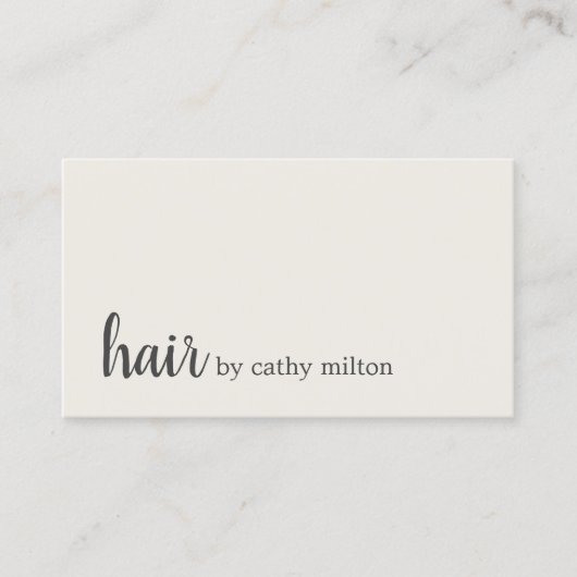 Minimaal elegante off-White hair stylist Visitekaartje (Voorkant)
