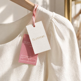 Minimaal Elegante Roze Witte Product Prijs Hang Ta Cadeaulabels