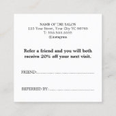 Minimaal Elegante Textuur Beige Roze Faux Goud Har Aanbevelingskaartje (Achterkant)