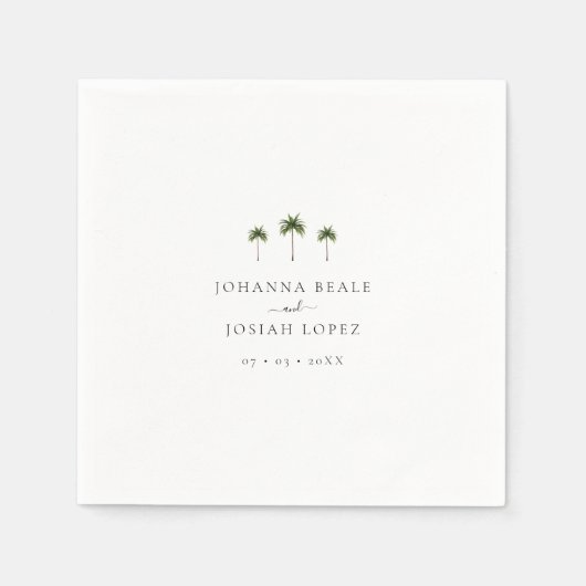 Minimaal Elegante Tropische Palm Tree Wedding Servet (Voorkant)
