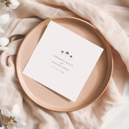 Minimaal Elegante Tropische Palm Tree Wedding Servet