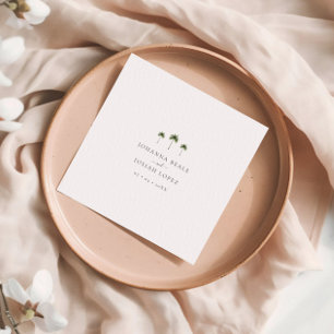 Minimaal Elegante Tropische Palm Tree Wedding Servet