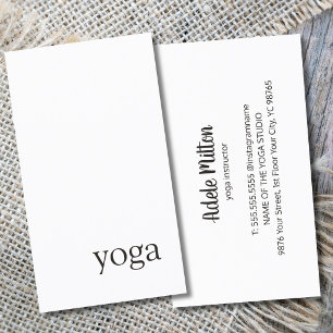 Minimaal Elegante Zwarte Witte Yoga Instructeur Visitekaartje
