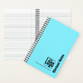 Minimaal Elektrisch-Blauw Zwart Logo Motto Workout Notitieboek (Binnen)