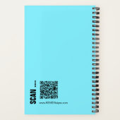 Minimaal Elektrisch-Blauw Zwart Logo Motto Workout Notitieboek (Achterkant)