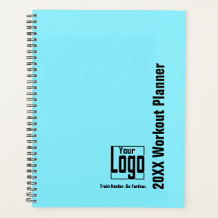Minimaal Elektrisch-Blauw Zwart Logo Motto Workout Planner