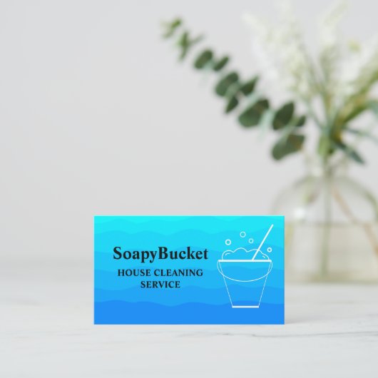 Minimaal emmer Huishouden Schoonmaakster Visitekaartje (Staand voorkant)