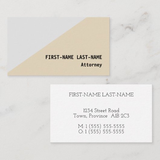 Minimaal en basisprofessioneel Visitekaartje (Voorkant / Achterkant)