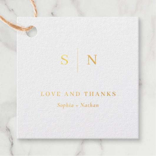 Minimaal en Chic | Bedankt voor je bruiloft Gold Bedankjes Labels (Voorkant)
