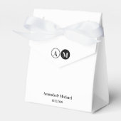 Minimaal en Chic Black en White Wedding Bedankdoosjes (Voorkant Zijde)
