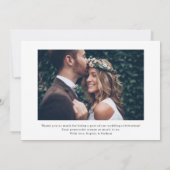 Minimaal en Chic | Black Two Photo Wedding Bedankkaart (Achterkant)