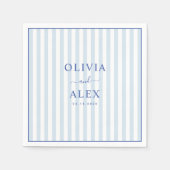 Minimaal en Chic Blauw Frans Persoonlijk Huwelijk Servet (Voorkant)
