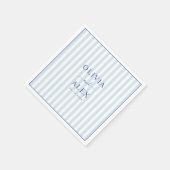 Minimaal en Chic Blauw Frans Persoonlijk Huwelijk Servet (Hoek)