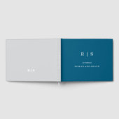 Minimaal en Chic Blauw | Wit rand gast boek (Volledig)