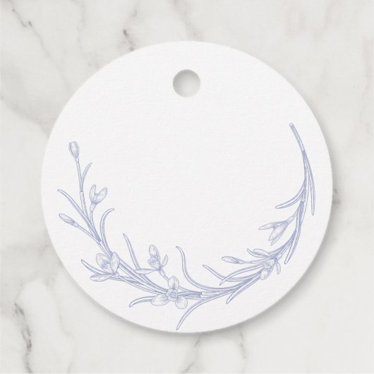 Minimaal en Chic Blue Wedding Monogrammen Klassiek Bedankjes Labels (Achterkant)