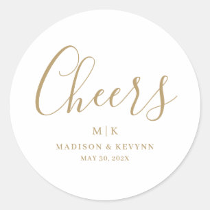 Minimaal en Chic   Bruiloft Ronde Sticker
