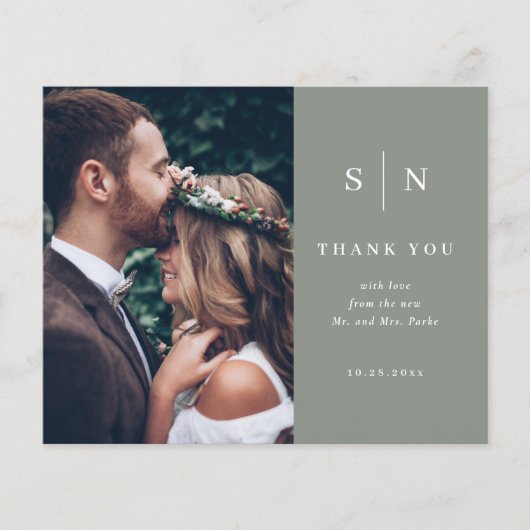 Minimaal en Chic | BUDGET Photo Weddenschap Dank u (Voorkant)