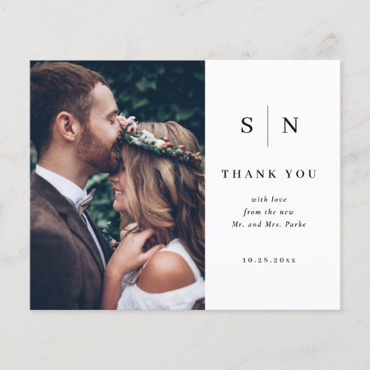 Minimaal en Chic | BUDGET Photo Weddenschap Dank u (Voorkant)