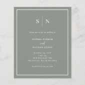 Minimaal en Chic Budget QR Code Huwelijksuitnodigi (Voorkant)