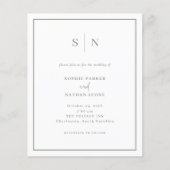 Minimaal en Chic Budget QR Code Huwelijksuitnodigi (Voorkant)