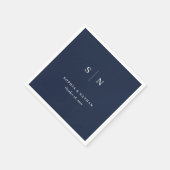 Minimaal en Chic | Donkere marinesblauwe bruiloft Servet (Hoek)