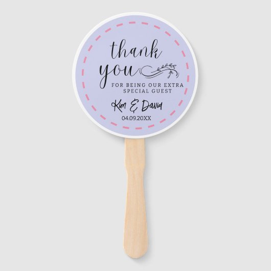 Minimaal en Chic Dusty Blue Dank je toevoegen Pic Handwaaier (Voorkant)