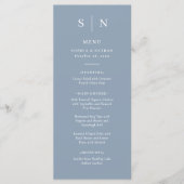 Minimaal en Chic | Dusty Blue en White Wedding Menu (Voorkant)