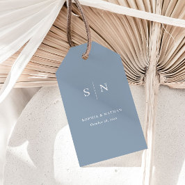 Minimaal en Chic | Dusty Blue Wedding Cadeaulabel