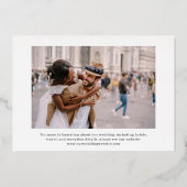 Minimaal en Chic | Elegant Two Photo Wedding Folie Uitnodiging (Achterkant)