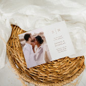 Minimaal en Chic | Elegant Two Photo Wedding Folie Uitnodiging