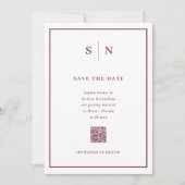 Minimaal en Chic | Foto-achterkant en QR-code-huwe Save The Date (Voorkant)