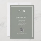 Minimaal en Chic | Foto-achterkant en QR-code-huwe Save The Date (Voorkant)