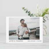 Minimaal en Chic | Foto bedankt Kaart voor het huw (Staand voorkant)