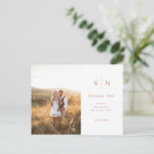 Minimaal en Chic | Foto Boho Wedding Dankuwel Briefkaart (Staand voorkant)